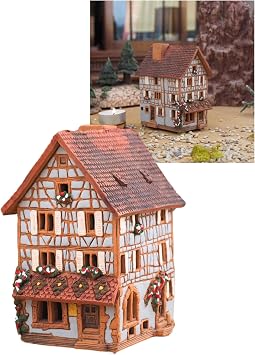 Ceramic House Tea Light Candle Holder Home Decor Historic Miniature House of the Original Pottery in Kaysersberg Tiny House Handmade