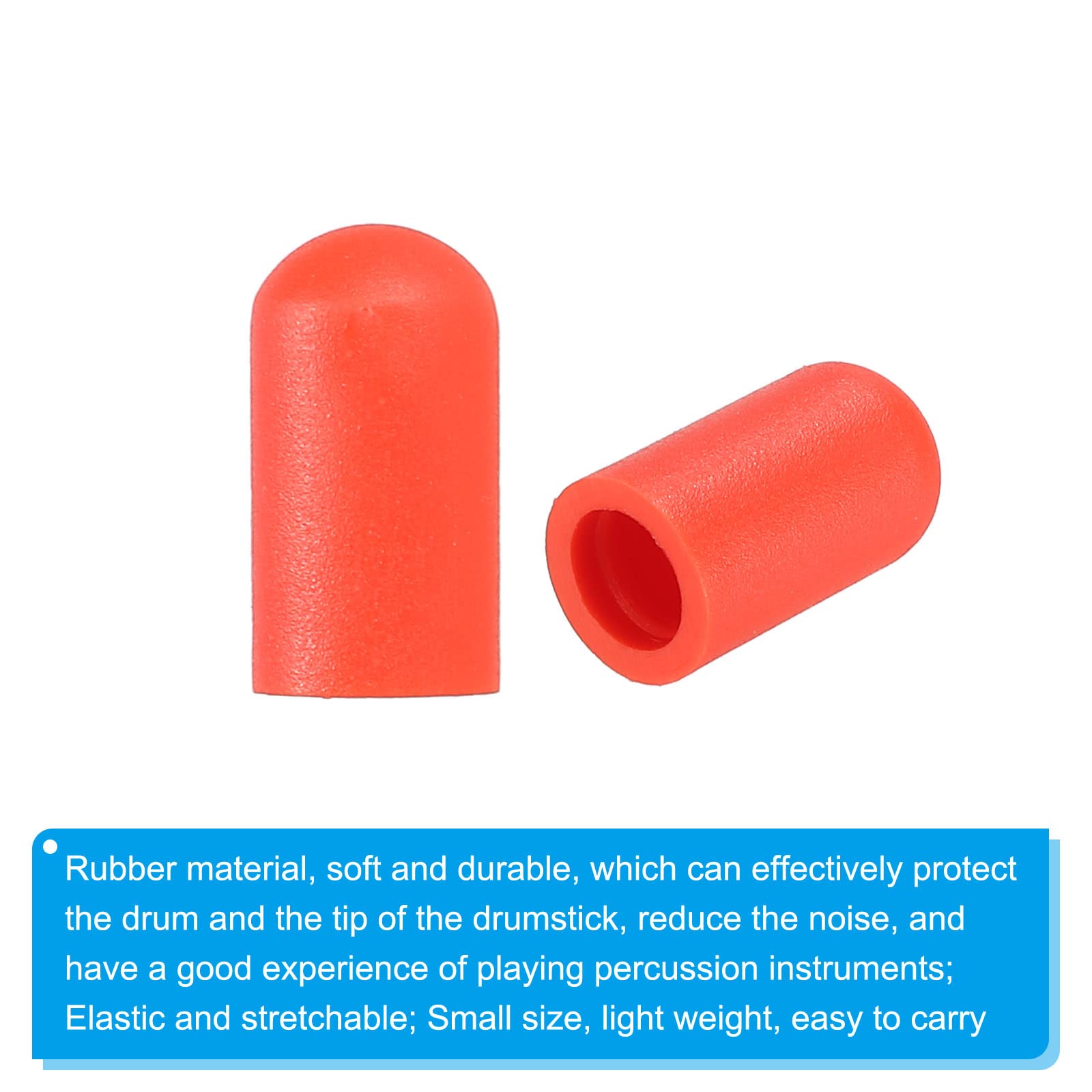 PATIKIL Drum Mute Drumstick Silent Tip Drum Dampener Silicone Rubber Practice Percussion Tips Mute Red 10pcs - Image 4