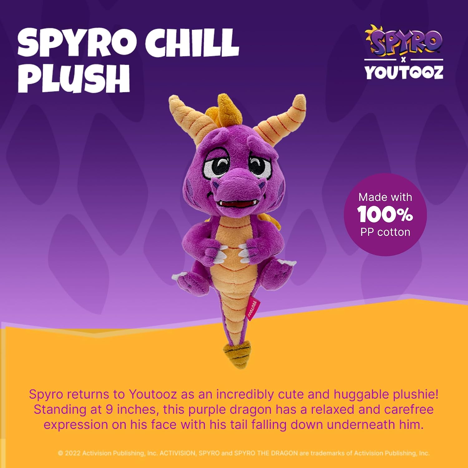 Youtooz Spyro Chill Plush 9 inch, Very Soft and Based on Video Gand Cute Spyro Chill Plushie