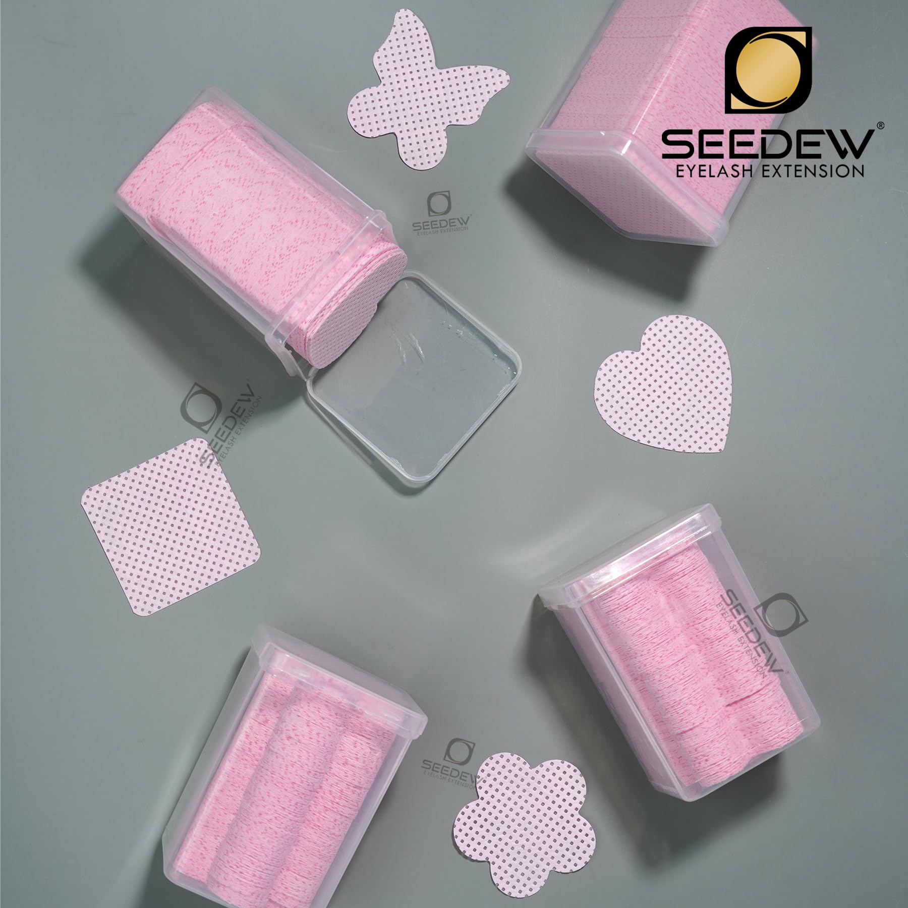 200 Pezzi Salviette Colla Ciglia, Panno Magico Senza Pelucchi, Panni per la Pulizia di Colla, Extension Ciglia, Unghie (1 Scatola) (Confezione Semplice) - (Forma di Cuore, Rosa)