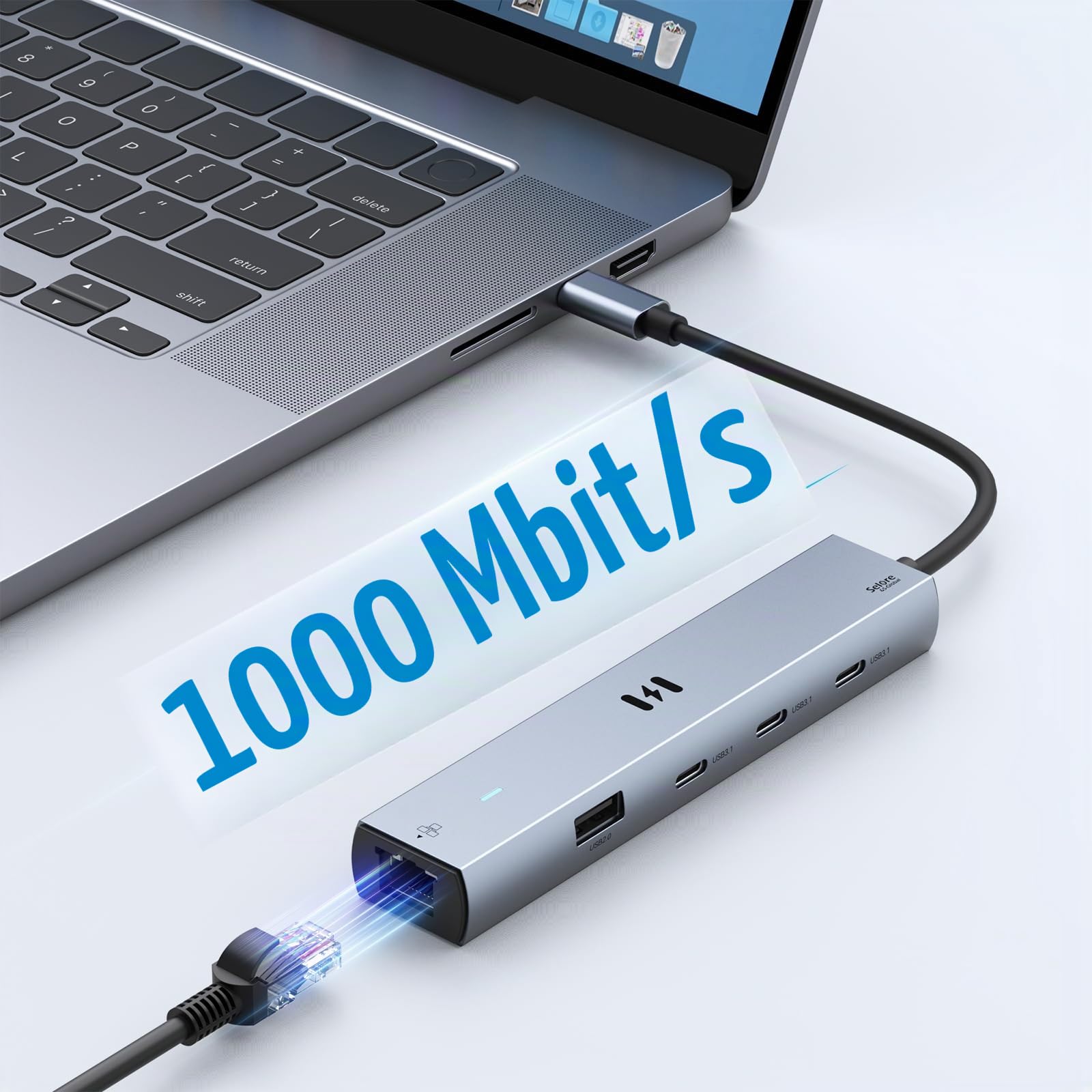 Selore Adaptateur Ethernet Hub USB C 10 Gbit/s