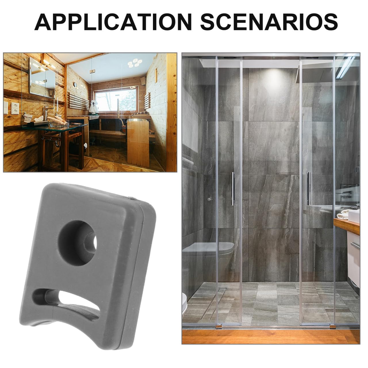 Tofficu Bathroom Sliding Door Accessories 8Pcs Sliding Door Pulley Wheels with Anti-Collision Bumpers No-Drill Installation Shower Door Guides for Smooth Quiet Operation - Image 3