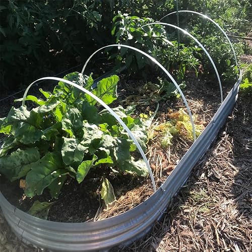 Miniatura 6 de Aros de invernadero para jardín para cama elevada, 6 aros de túnel de cultivo, marco de soporte de fibra de vidrio de 7 pies de largo, estacas de