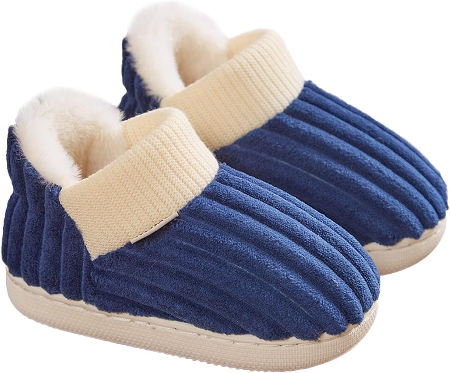 Kids Home Slippers Girls Boys Slippers Cotton Comfy House Slippers Bedroom Toddler Slippers Girl (Blue, 9-9.5 Years Big Kids)