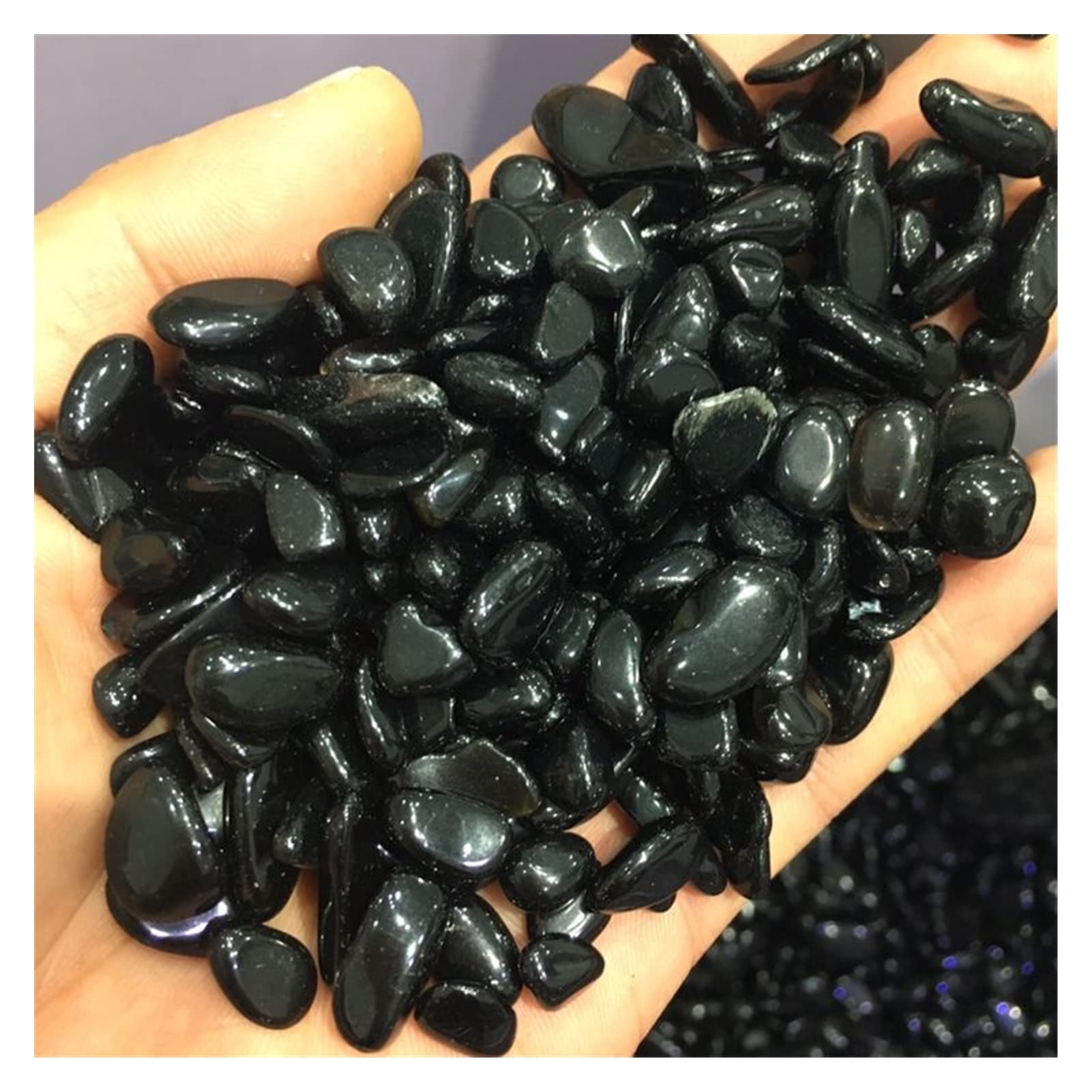 Raumdekoration Natürlicher schwarzer Obsidian-Trommelstein, polierte Kristallsteine, Dekoration, Geschenk (Size : 200g)