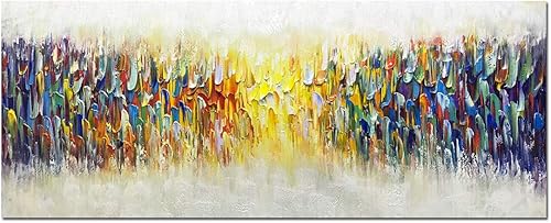 Miniatura 8 de AMEI Art Paintings,24.0 x 47.6in 3D pintado a mano sobre lienzo abstracto colorido melodía pintura al óleo moderna contemporánea a mano pinturas al