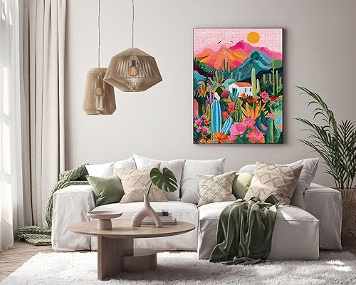 Miniatura 7 de Rompecabezas de cactus para adultos, 1000 piezas, plantas del desierto y paisaje de montaña, naturaleza suculenta, rompecabezas