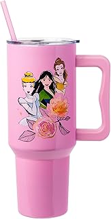 Silver Buffalo Disney Princess Featuring Cinderella, Mulan, Belle, Ariel, Tiana, and Jasmine Double Walled