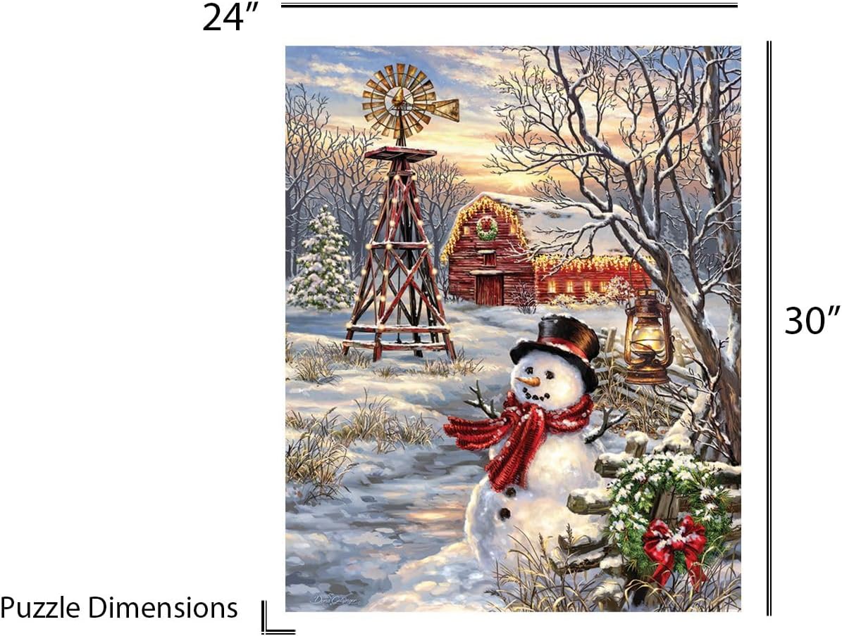 Springbok's 1000 Piece Jigsaw Puzzle Winter Windmill - Made in USA