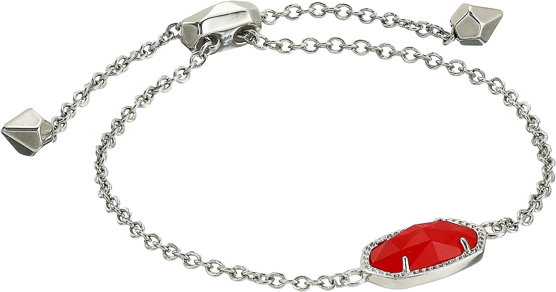 Kendra Scott Elaina Bracelet Rhodium/Ruby Red One Size