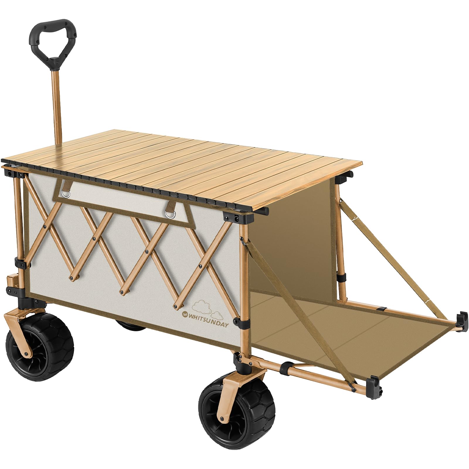 Whitsunday Carro Pieghevole Per Interni/Esterni - Ruote All-Terrain, Nero, Per Picnic E Spesa