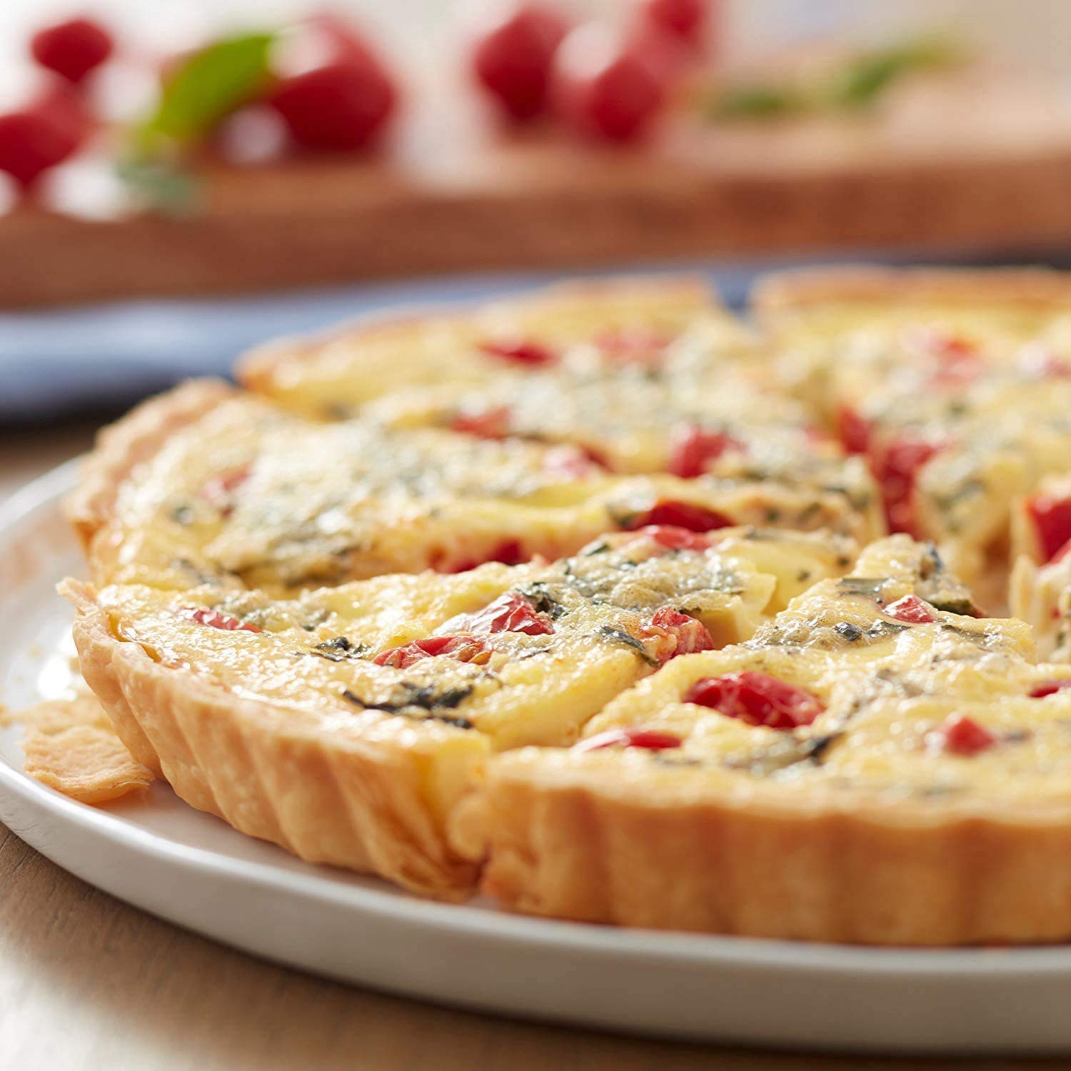 LATRAT Forma do tarty, 28 cm, patelnia Quiche, z dnem, dobra powłoka zapobiegająca przywieraniu, wyciągany spód