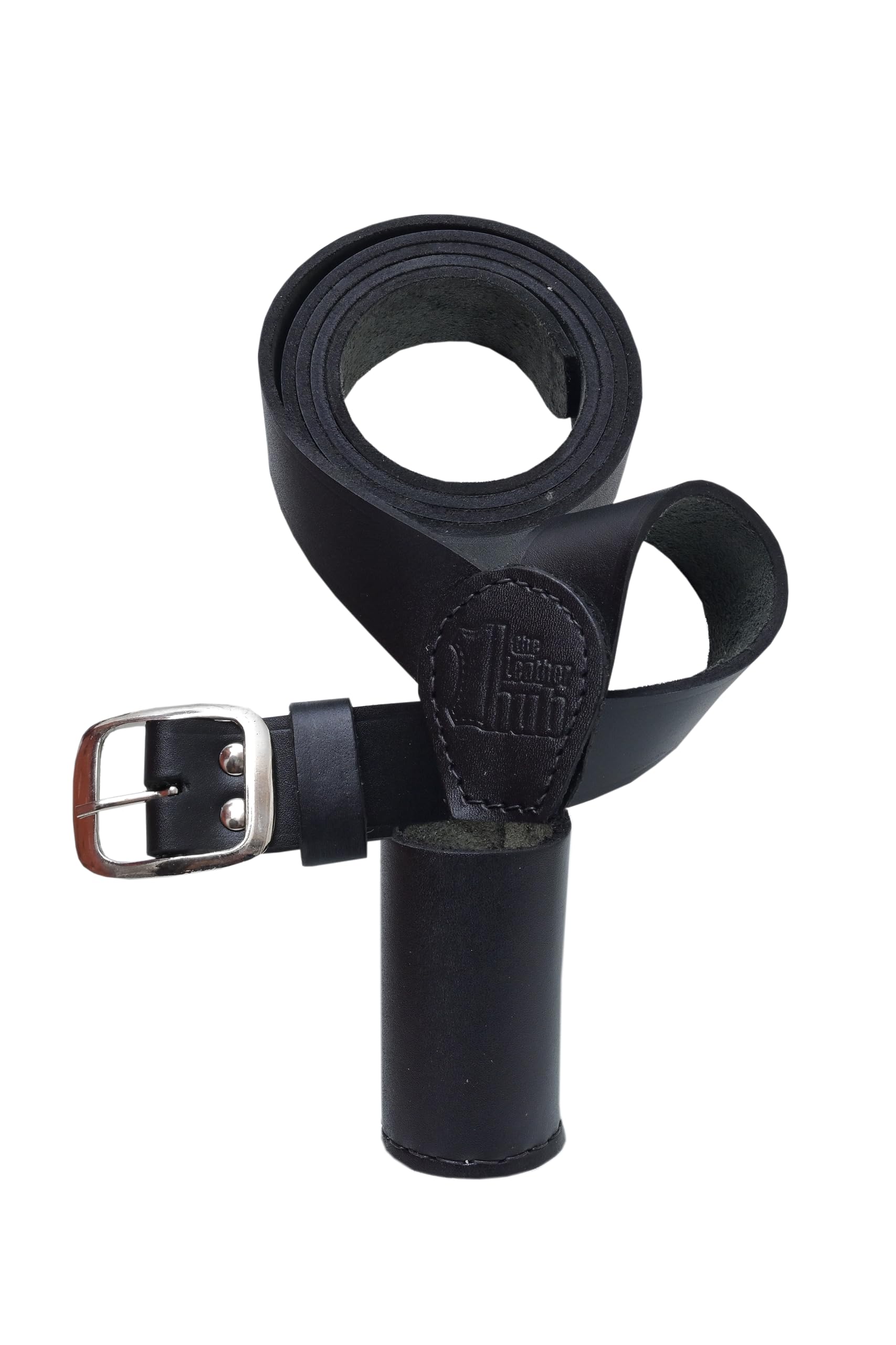 Cinturón cruzado para mástil de bandera, correa de transporte de bandera de hombro izquierdo, cinturón ajustable de cuero negro genuino con hebilla de latón acabado plateado para militares, ejército y