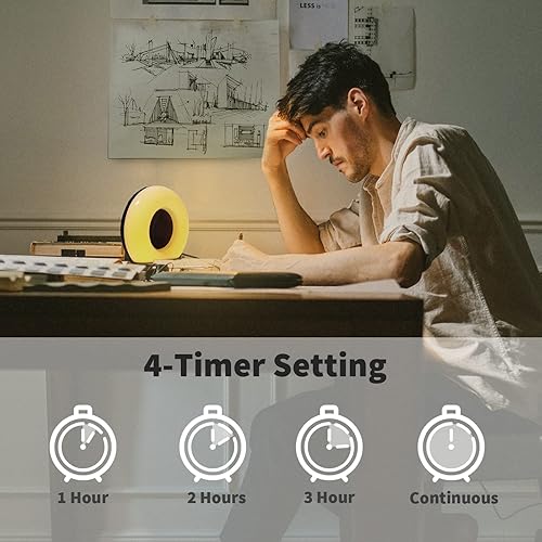 Miniatura 5 de Reloj despertador digital pequeño con salida del sol, para dormitorio, con 2 ajustes de alarma, sonido de luz y despertador, máquina de ruido