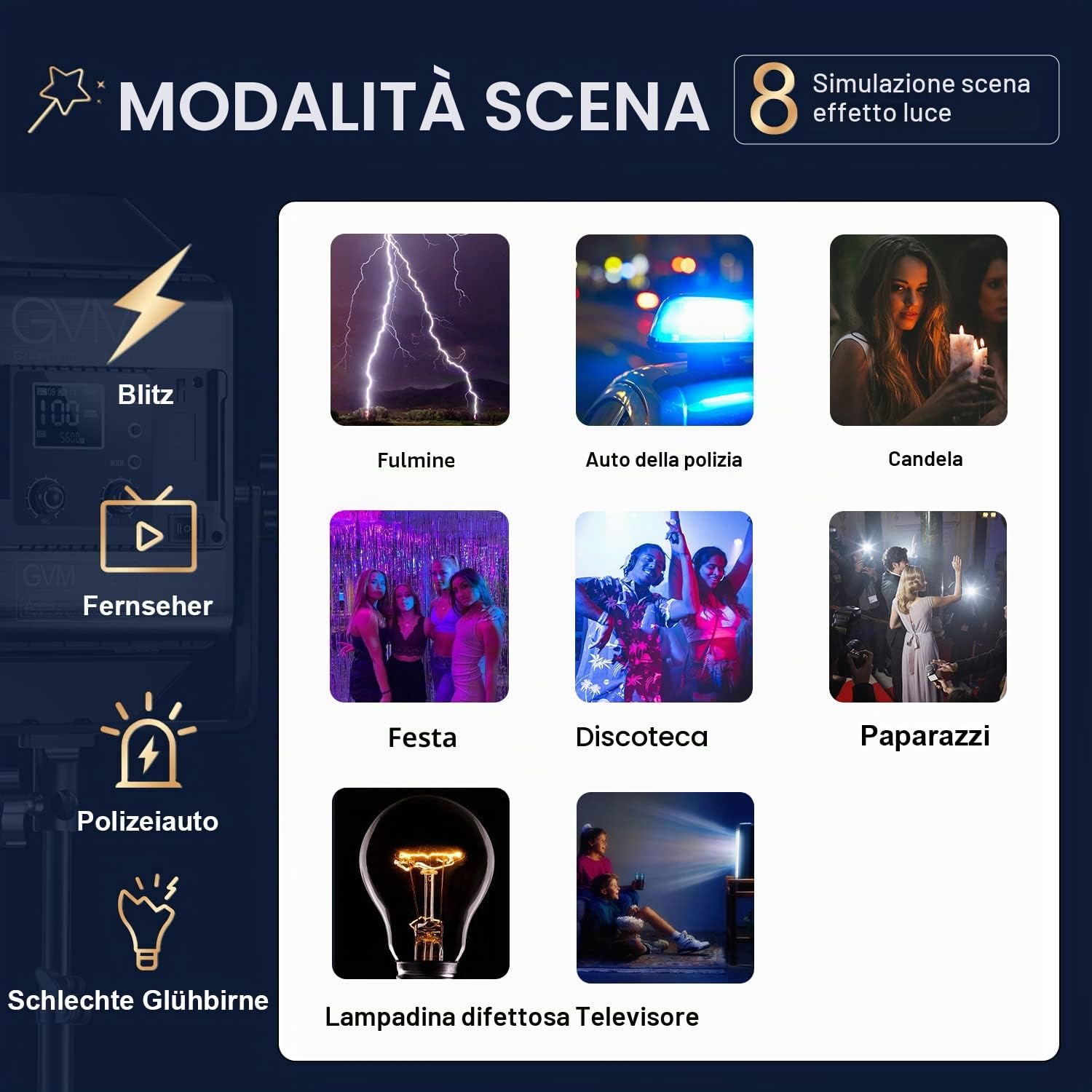 GVM RGB, lampada video LED RGB con treppiede, controllo APP LED, illuminazione video, per YouTube, CRI97, 3200-5600 K, luce studio (2 pezzi)