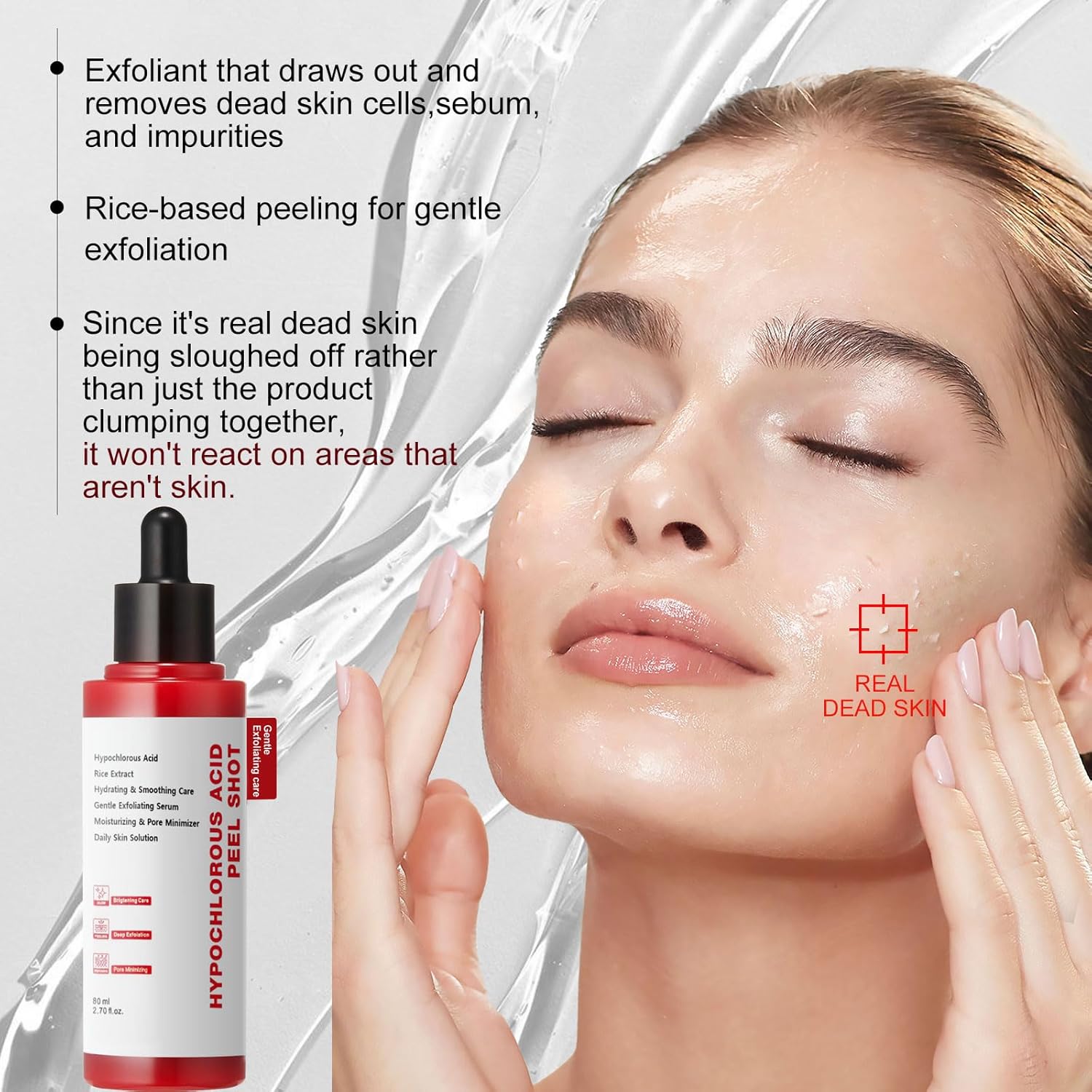 Gentle Exfoliating Serum with Hypochlorous Acid & Rice Extract - Daily Peel Solution for Smooth & Radiant Skin - 80ml - Image 5