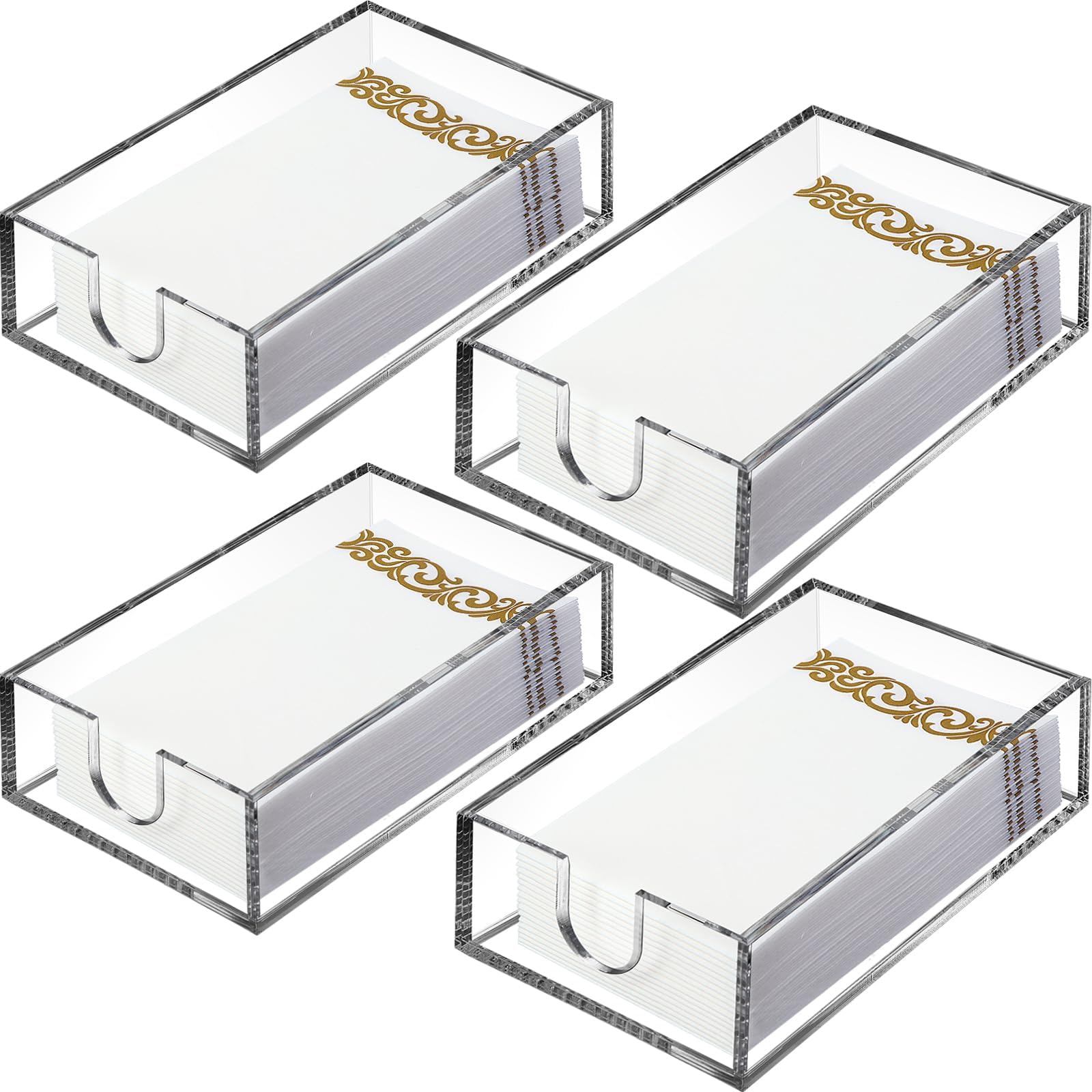 PINGEUI 2 Pack Guest Towel Napkin Holder, Clear Acrylic