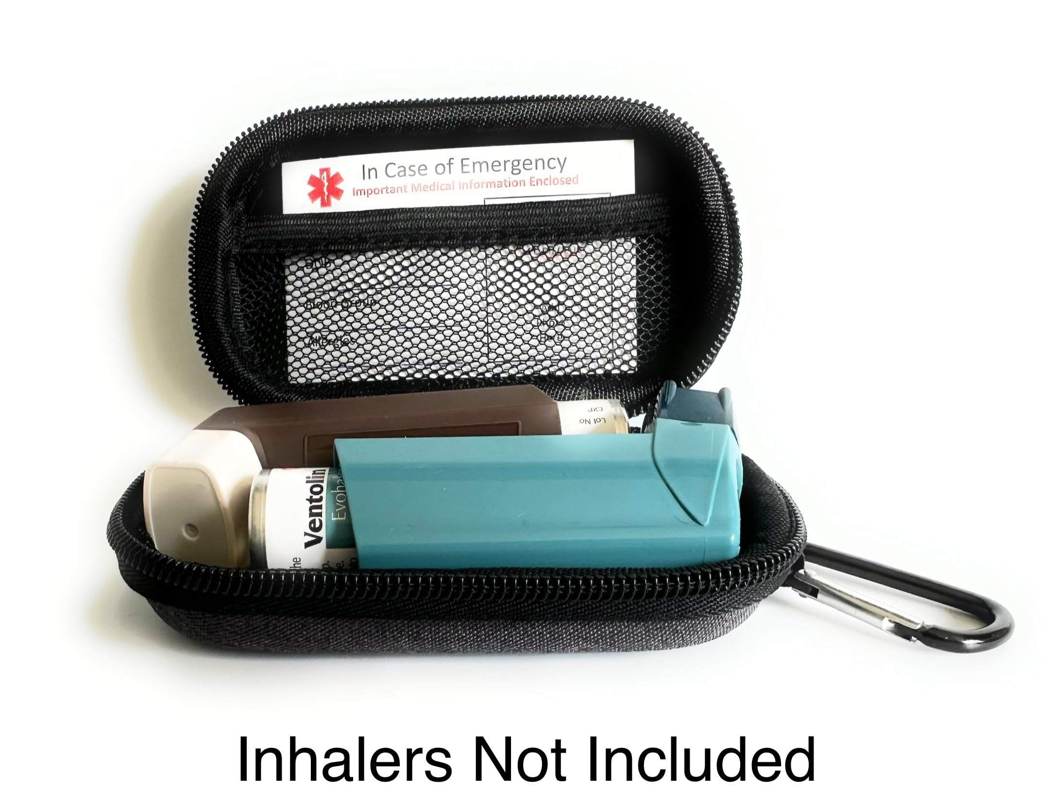 ICE Medical Inhaler Hard EVA Case/Pouch- for 2 Inhalers, Medication, Clip on Belt, Asthma Bag, Perfect for School Travel - Image 3