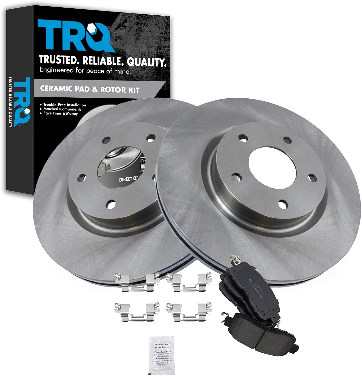 TRQ Front Brake Pad & Rotor Kit Ceramic Compatible with 2013-2023 Nissan Altima