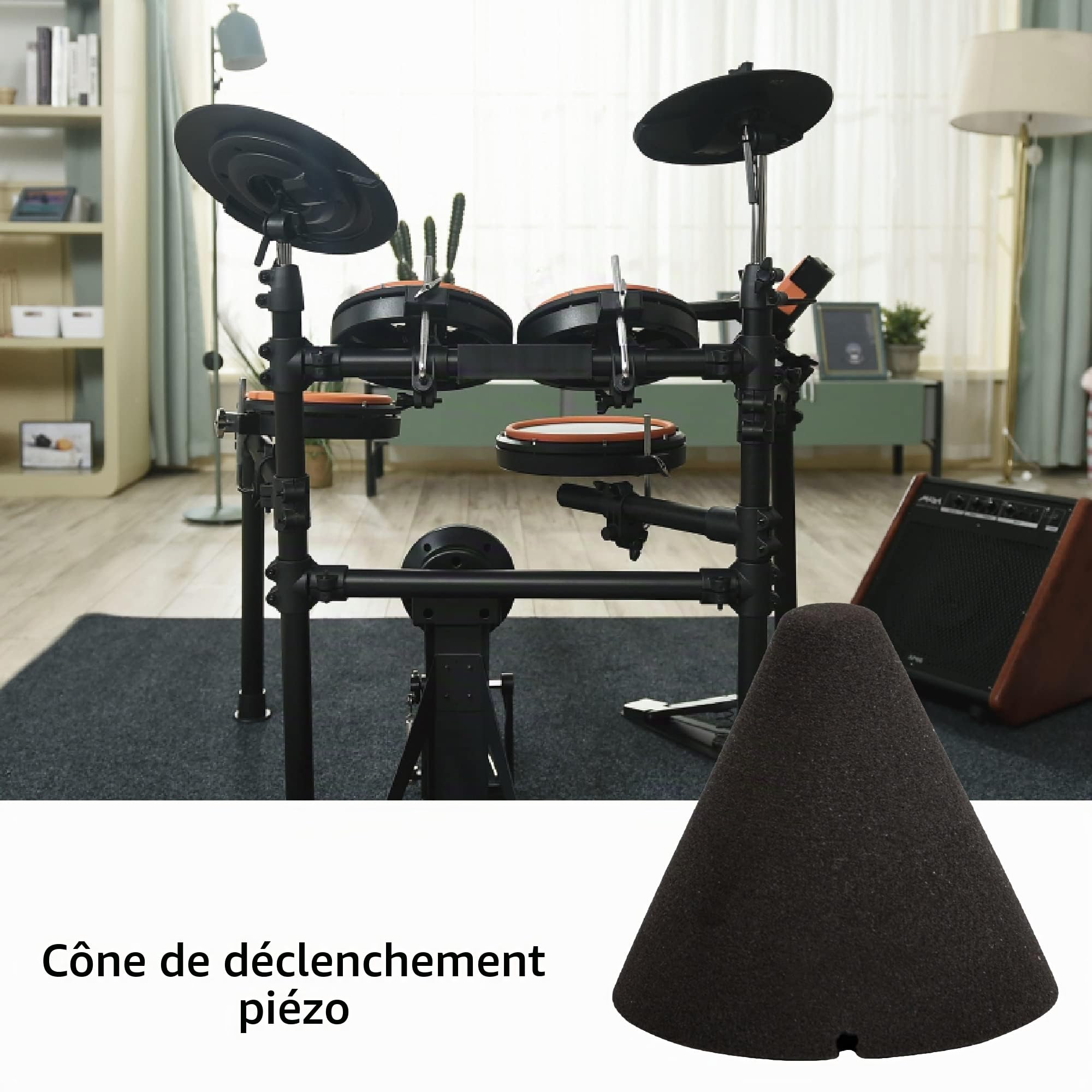 Lot de 5 cônes de déclenchement Piezo pour pièces de percussion électroniques 3,5 x 3,7 cm