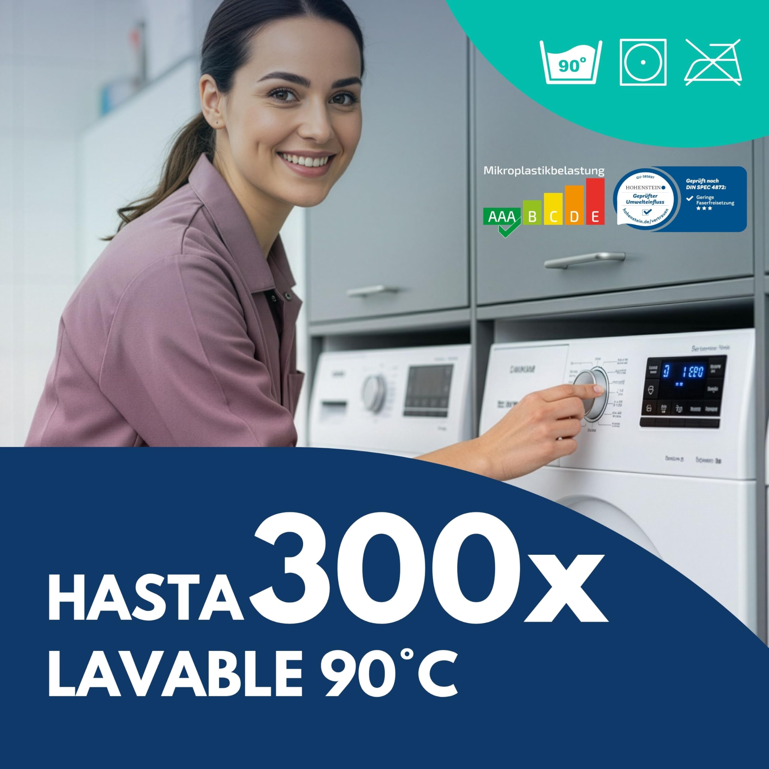 SONTY Mopa Profesional 50 cm – Fregona Plana con Soporte magnético, paño Microfibra 50 cm & Mango telescópico de Aluminio – para Limpieza Profesional, hostelería & Suelos Duros