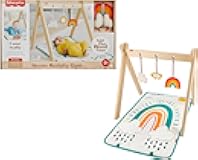 Fisher-Price Wooden Activity Gym, Wood Frame With 3 Sensory Toys & Mat For Newborn Babies