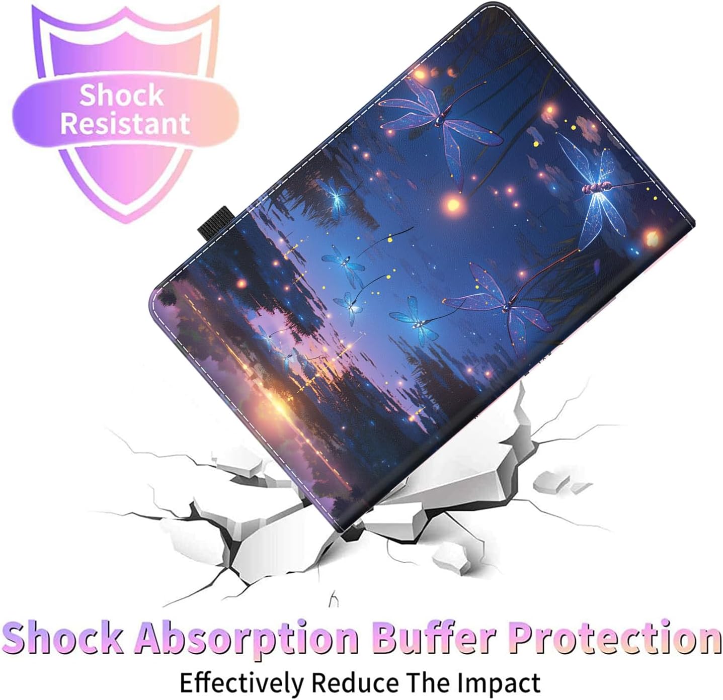 Case Fits All-New Amazon Kindle Fire HD 10 & 10 Plus Tablet (13th/11th Generation, 2023/2021 Release) 10.1", Durable Shockproof Protective Cover with Auto Wake/Sleep，Dragonfly