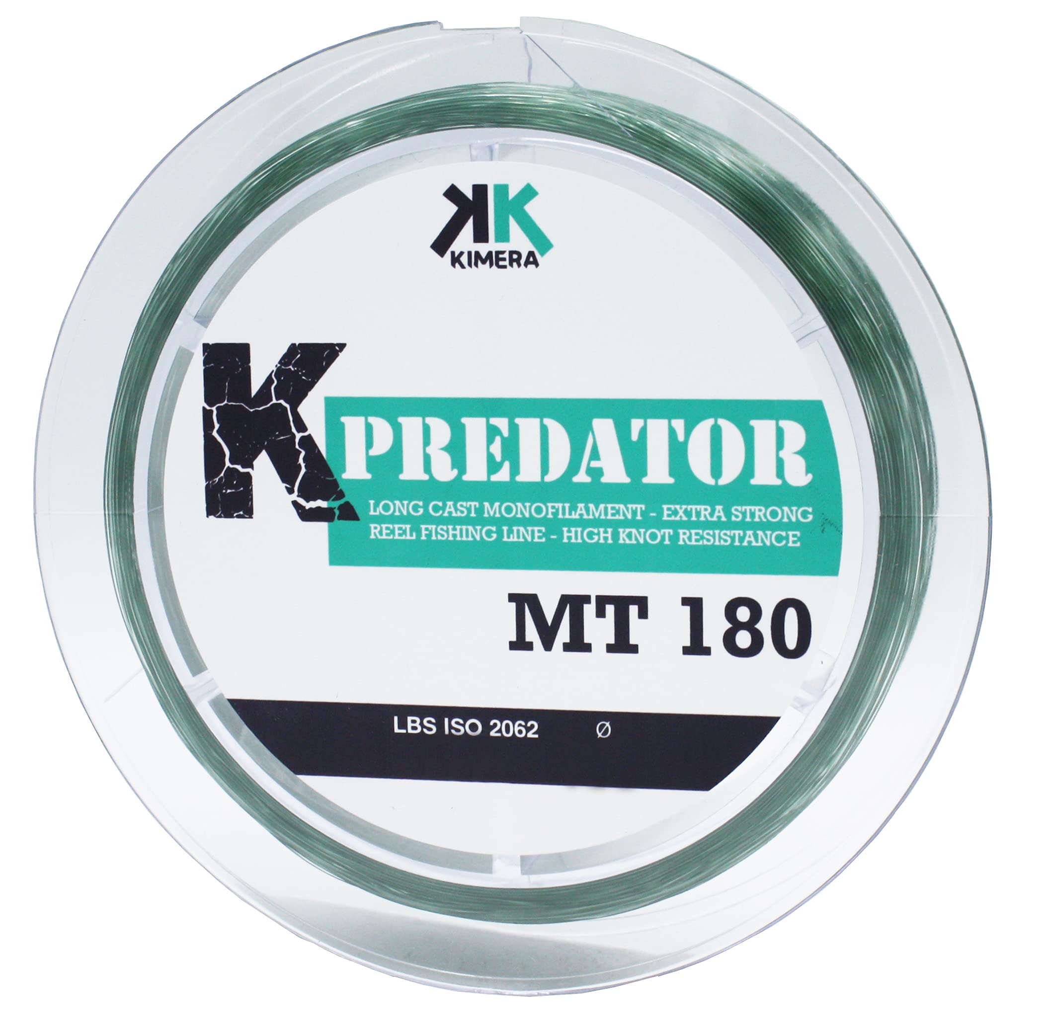 KIMERA Unisex_Adult Mt 180, K-Predator Fishing Line, Green, 0.55