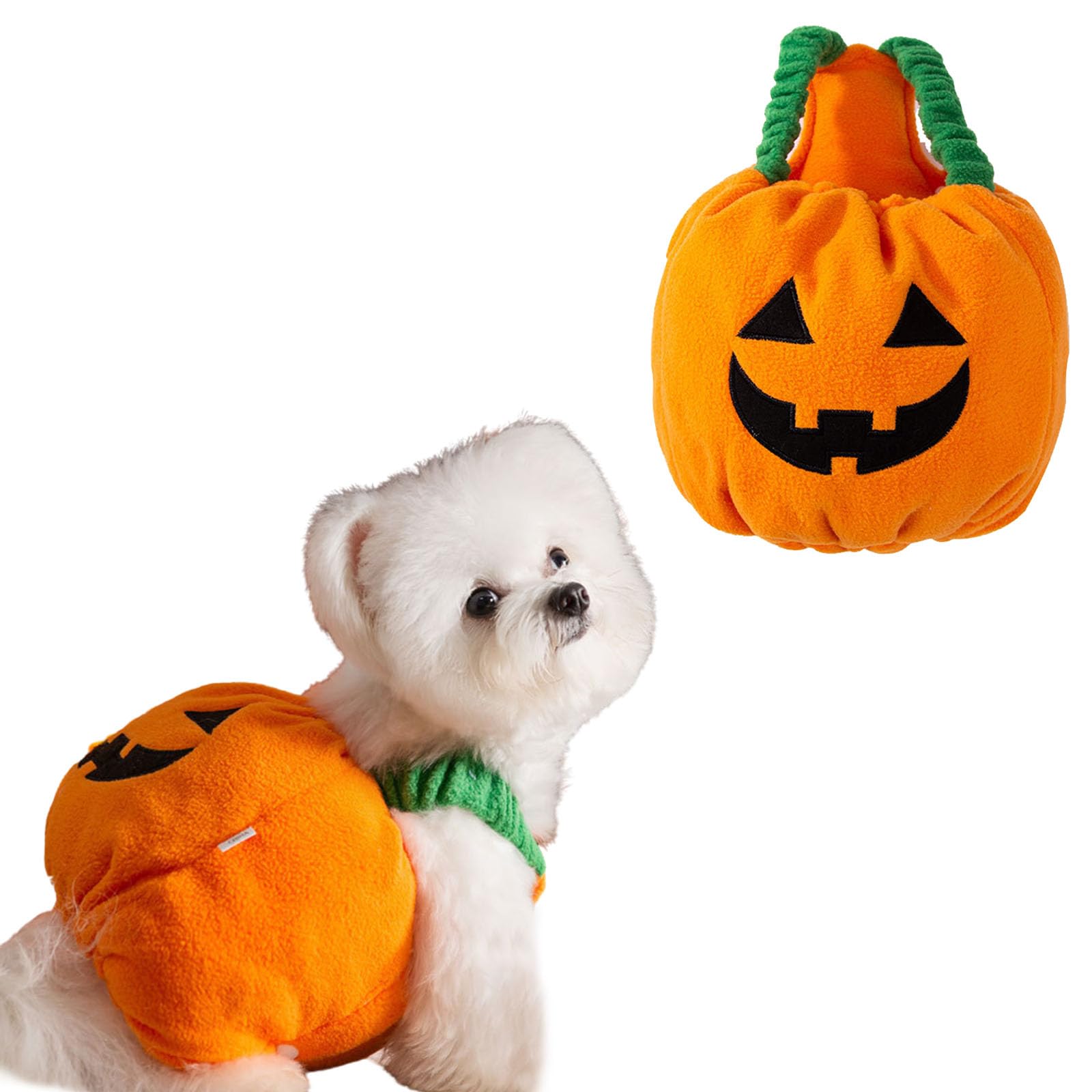 Small Dog Halloween Pumpkin Costumes,Cute Pet Halloween Dress Up Outfit Dog Pumpkin Vest,Pet Halloween Carnival Cosplay Clothing for Cat Puppy Small Medium Dog_L