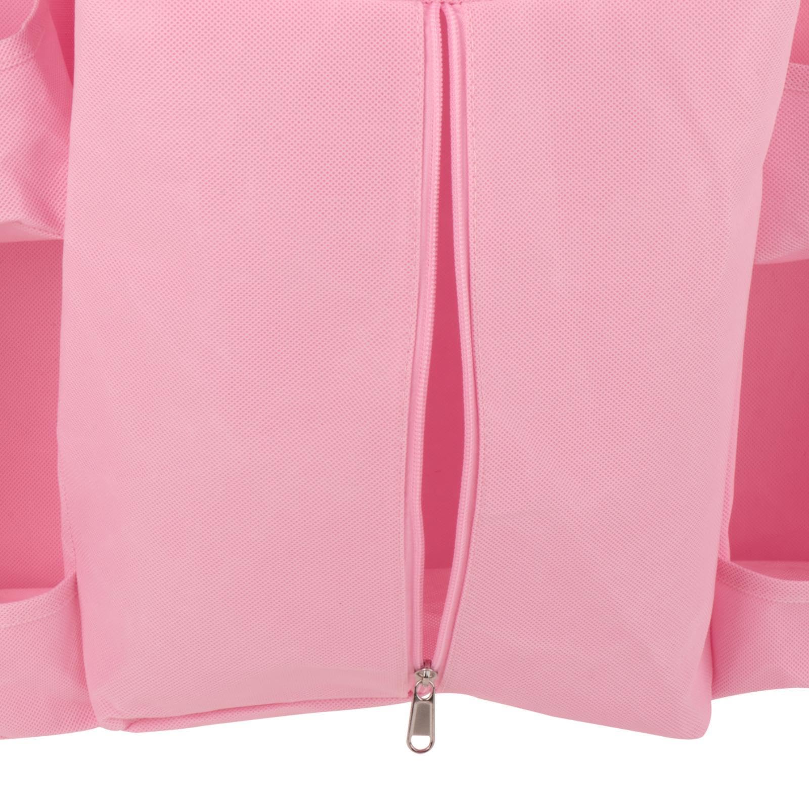 Qectial Hängende Windelorganizer Aufbewahrung mit Stabilem Pp-Board Und 13 Taschen für Windeln Babyzubehör für Wickeltisch Babybett Und Kinderzimmer, Rosa