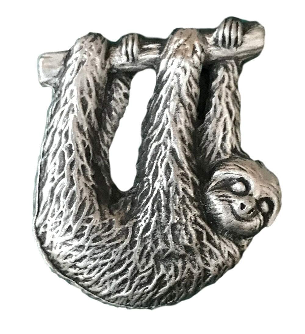 Emblems-Gifts Sloth Brooch Handcrafted From English Pewter (BR1623) + 59mm Button Badge