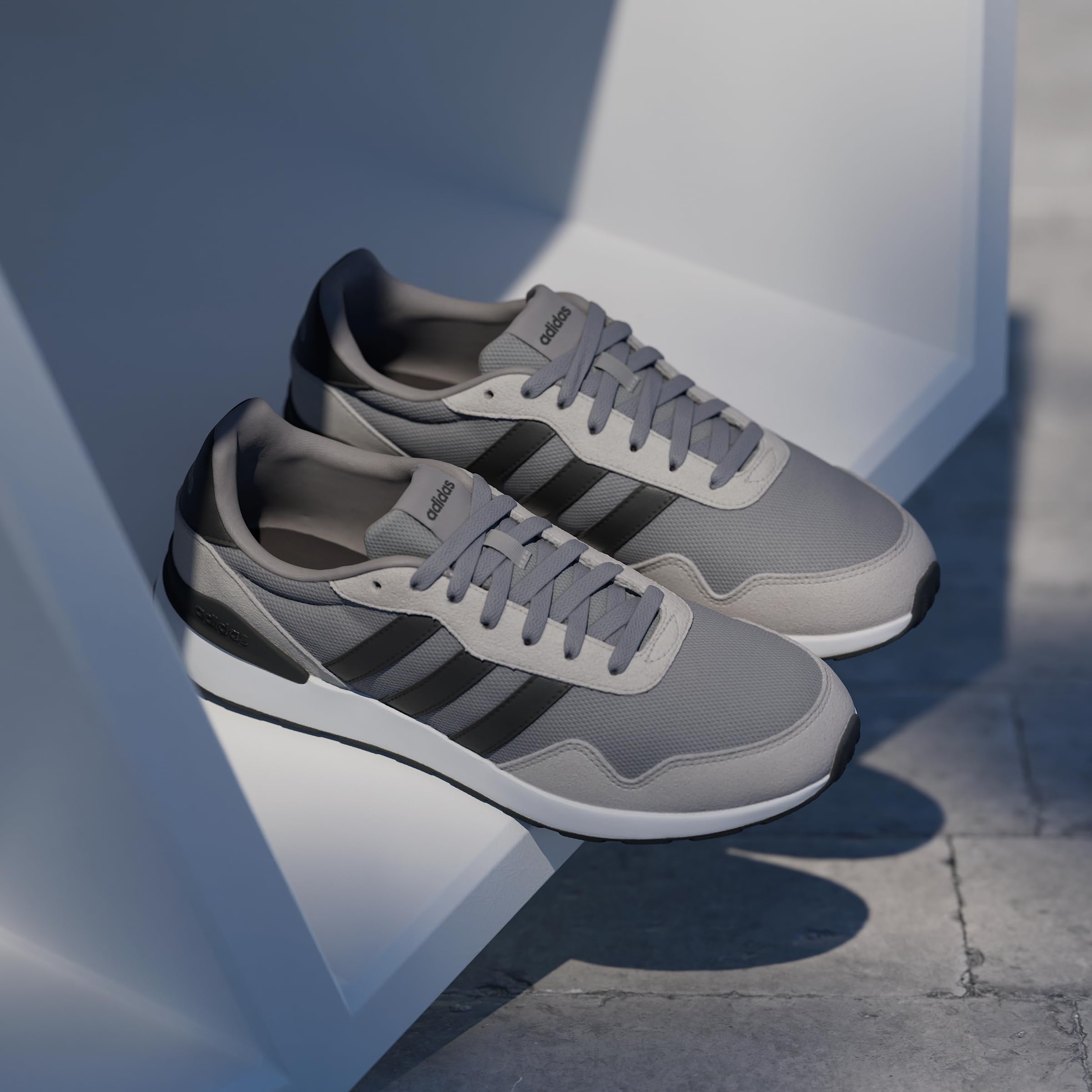 adidas Hombre Run 60S 4.0 Shoes, Grey Three/Core Black/Grey Two, 41 1/3 EU