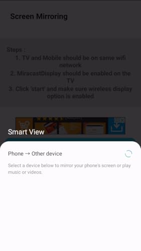 Smart TV Mirroring : Display Phone Screen On TV