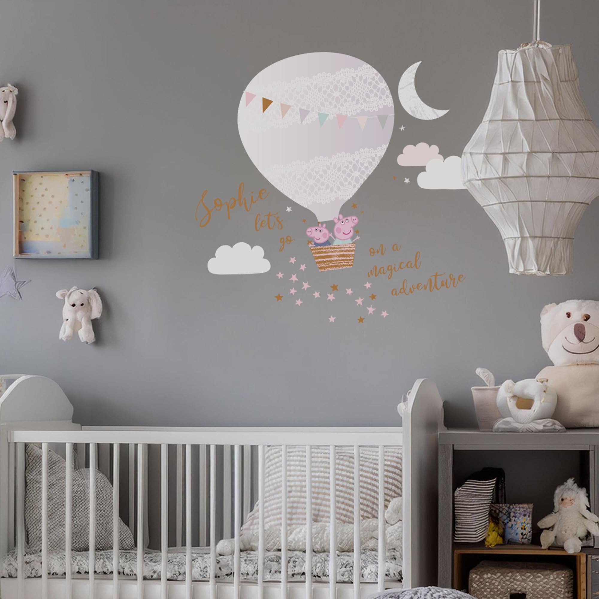 Stickerscape Personalised Peppa Pig Magical Adventure Wall Stickers – Officially Licensed Kids' Room Décor, Easy-To-Apply Wall Decals For Bedrooms, Playrooms & Nurseries