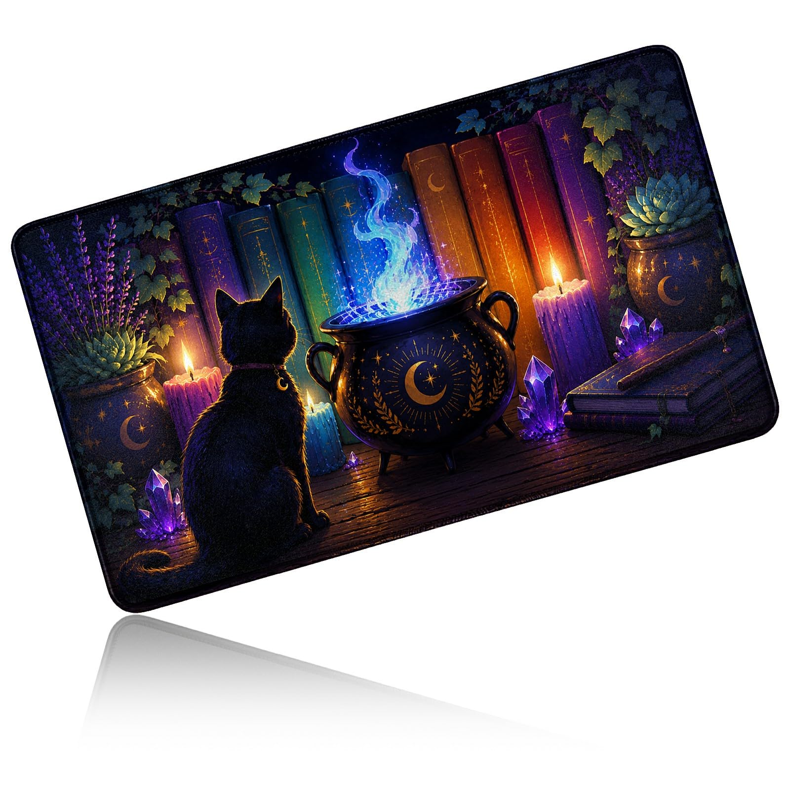 Dikoer for MTG/TCG Playmat 24" x 14" Commander Deck Gaming Mat, Cat Candle