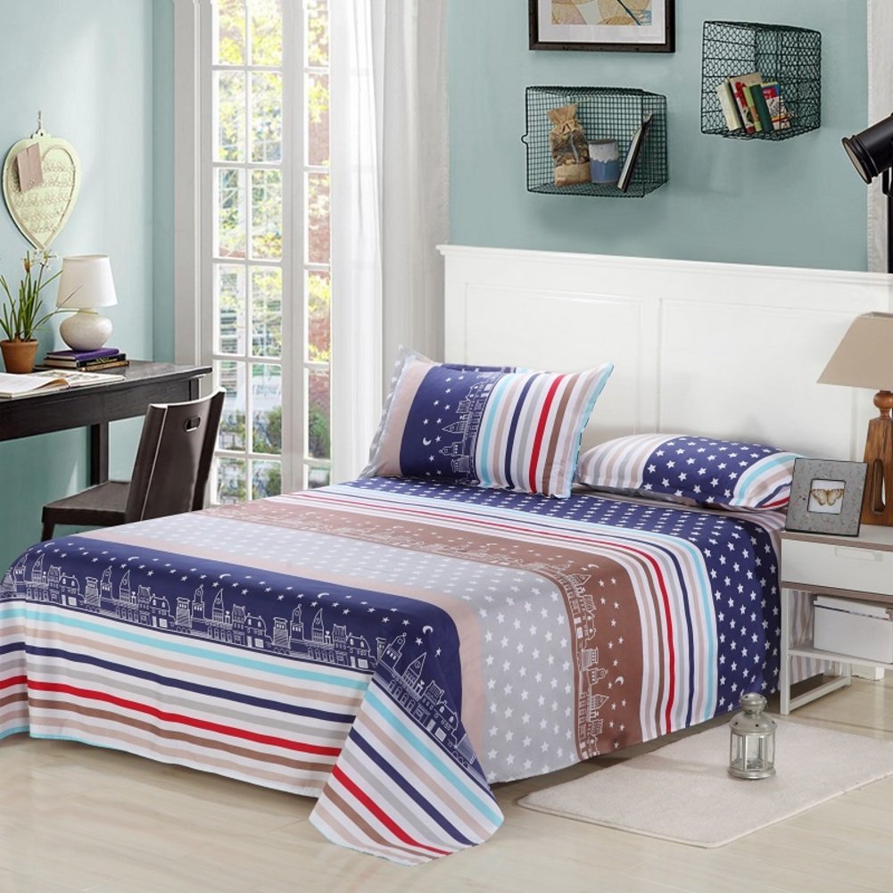 Simples et doubles dortoirs feuilles drap 230x250cm anti-glissement pour lit