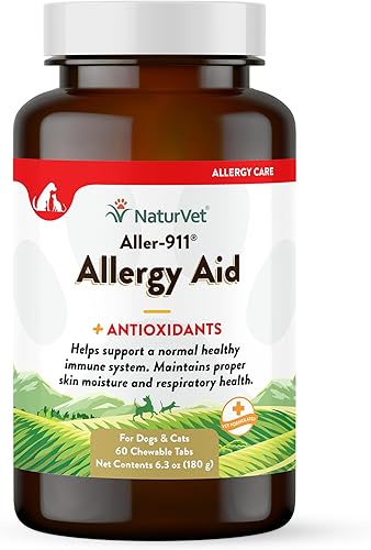 NaturVet Skin Coat Allergy Aid Plus Antioxidants Supports Immune System Skin Moisture Respiratory Health Enhanced with Omegas DHA EPA for