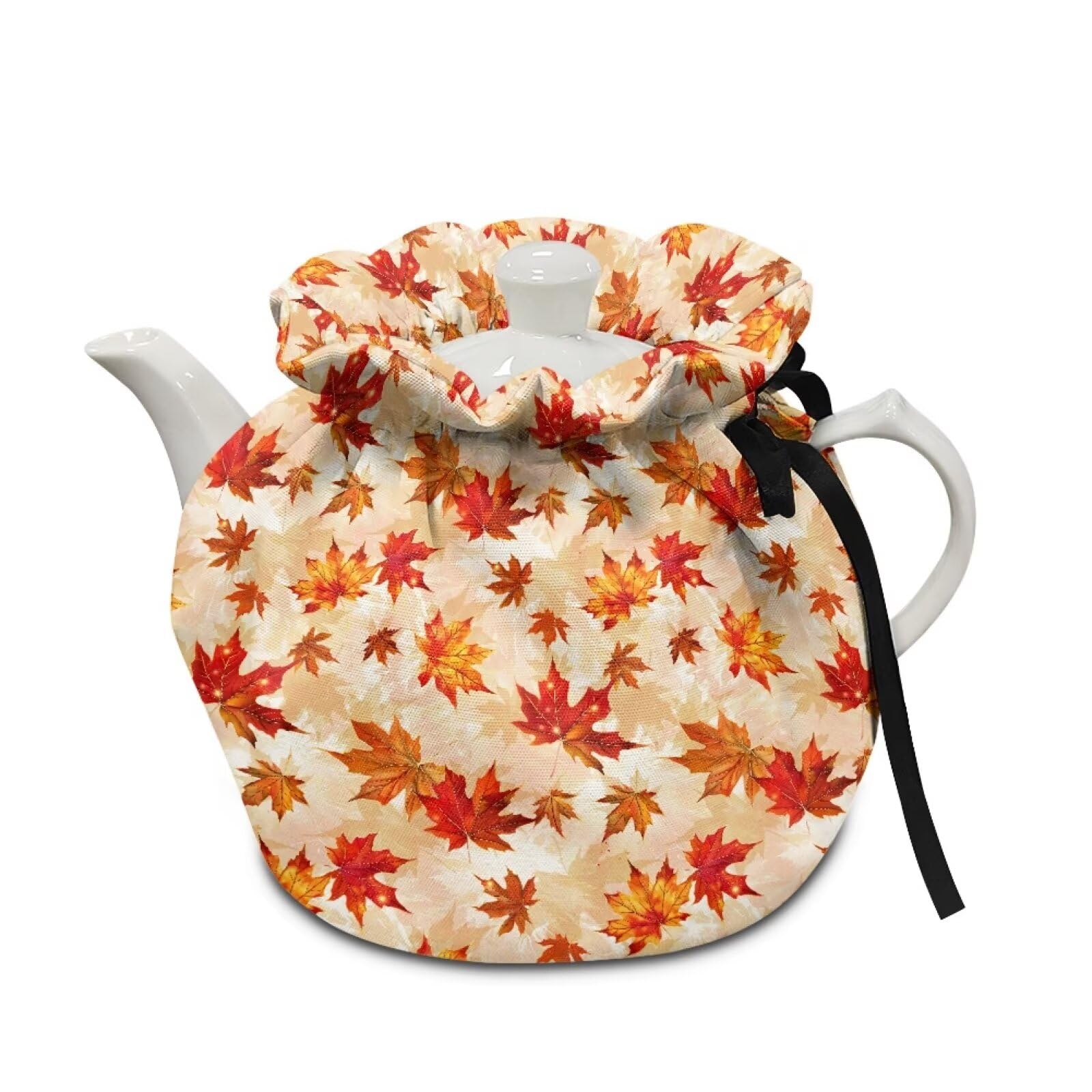 Autumn Tea Cozy Dust Cover for Kitchen Kettle Maple Leaf Tea Pot Cosy Insulated Tea Kettle Cover Breakfast Warmer Machine Washable Fall Thankshiving Decor Kitchen Accessories