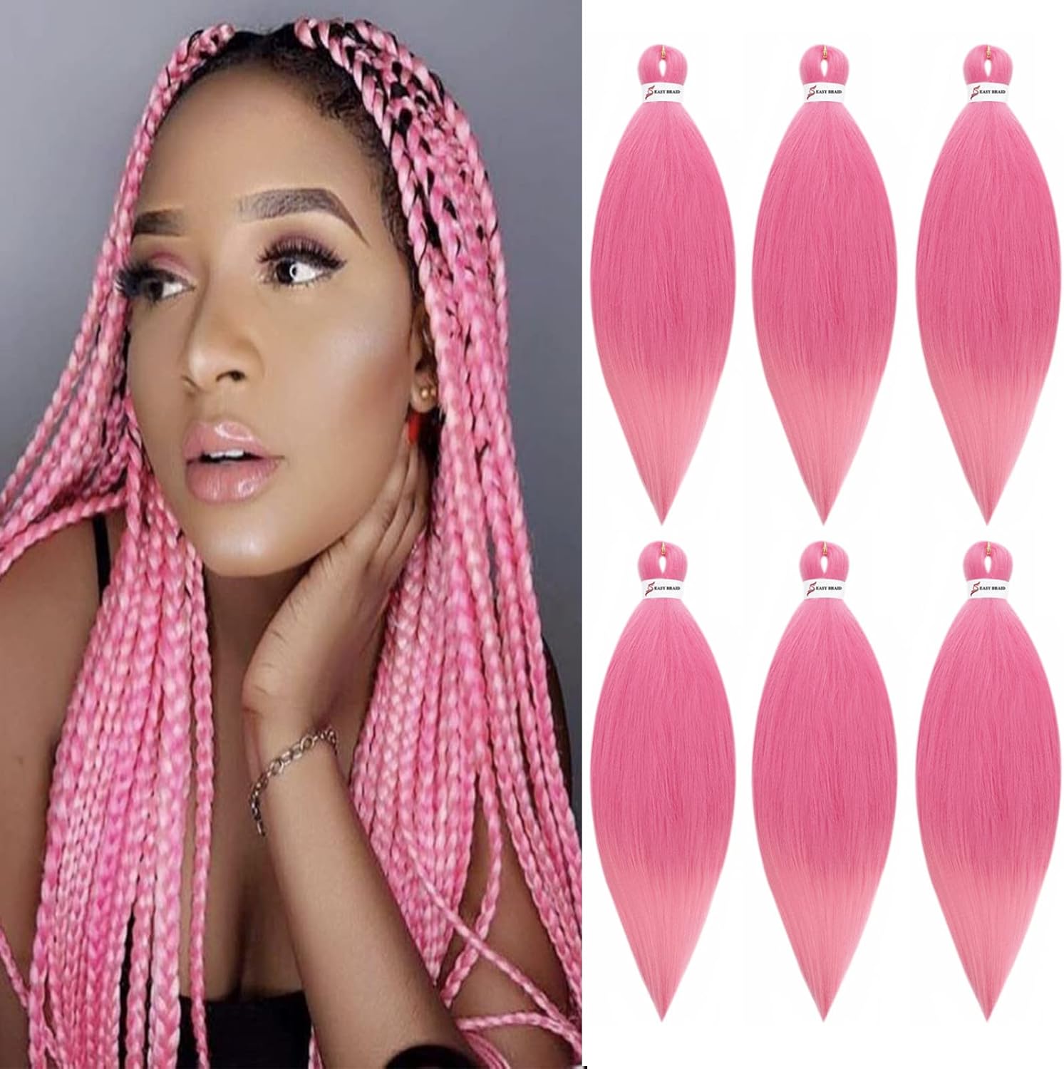 BLTYXT Prestretched Braiding Hair 26'' Easy Braid 6 Packs Professional