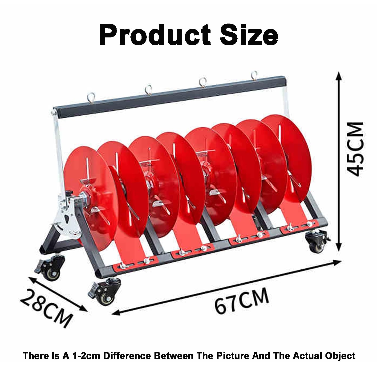 Electrical Spool Stand With Wheels Rolled Steel Wire/Cable Dispenser Heavy Duty Conduit Display And Storage For Electrical Industrial And Retail Use(4-volumes)