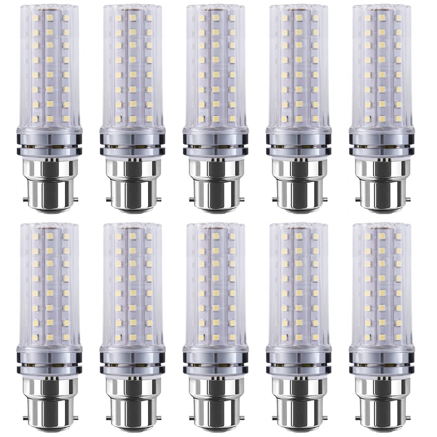 RYTM 10-Pack LED Bulb B22 B15 Double Contact Bayonet Base Corn Light Bulb 12 Watt 800LM 16 Watt