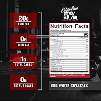 Vista 2 de Rich Piana 5% Nutrition - Cristales de clara de huevo Proteína en polvo de clara de huevo 100% pura 0.71 oz de proteína Se mezcla y almacena