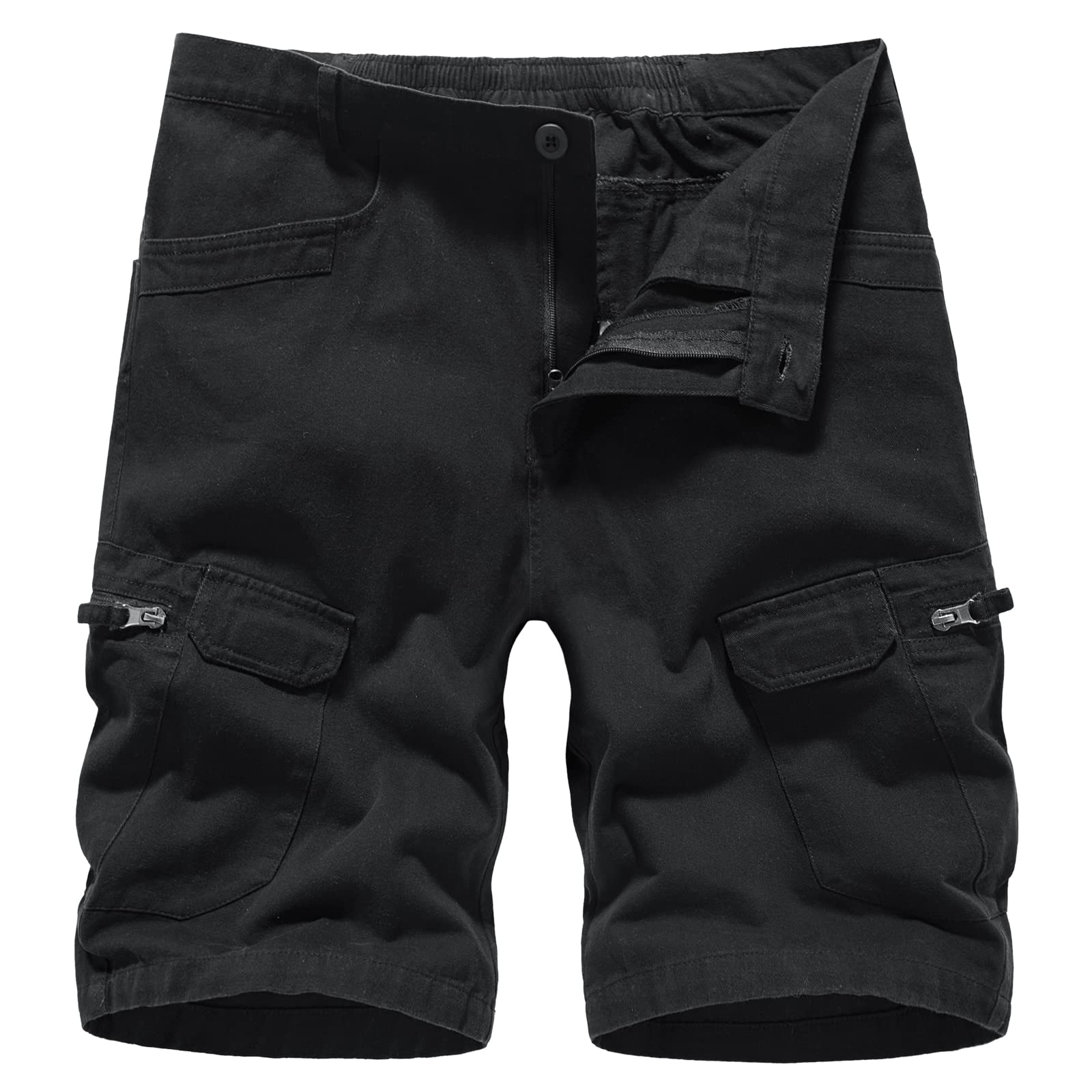 LY4U Pantaloncini Cargo da Uomo Pantaloncini da Combattimento Mimetici Casual in Cotone con Tasche Multiple, Verde S