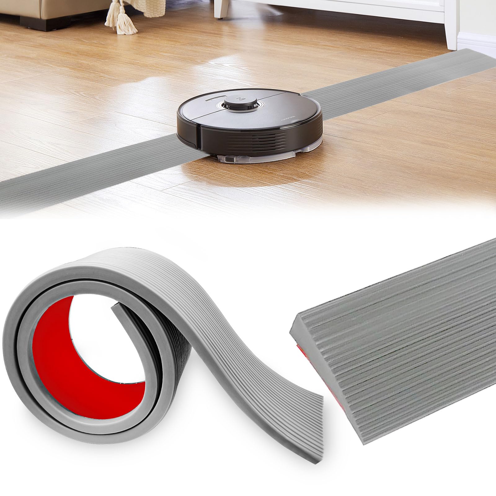 Rampa progowa – 8 cm x 2,5 cm x 90 cm – rampa progowa, gumowa rampa najazdowa, progi drzwiowe, rampa dla wózków inwalidzkich, obciążenie do 800 kg, do robotów odkurzających, wózków inwalidzkich