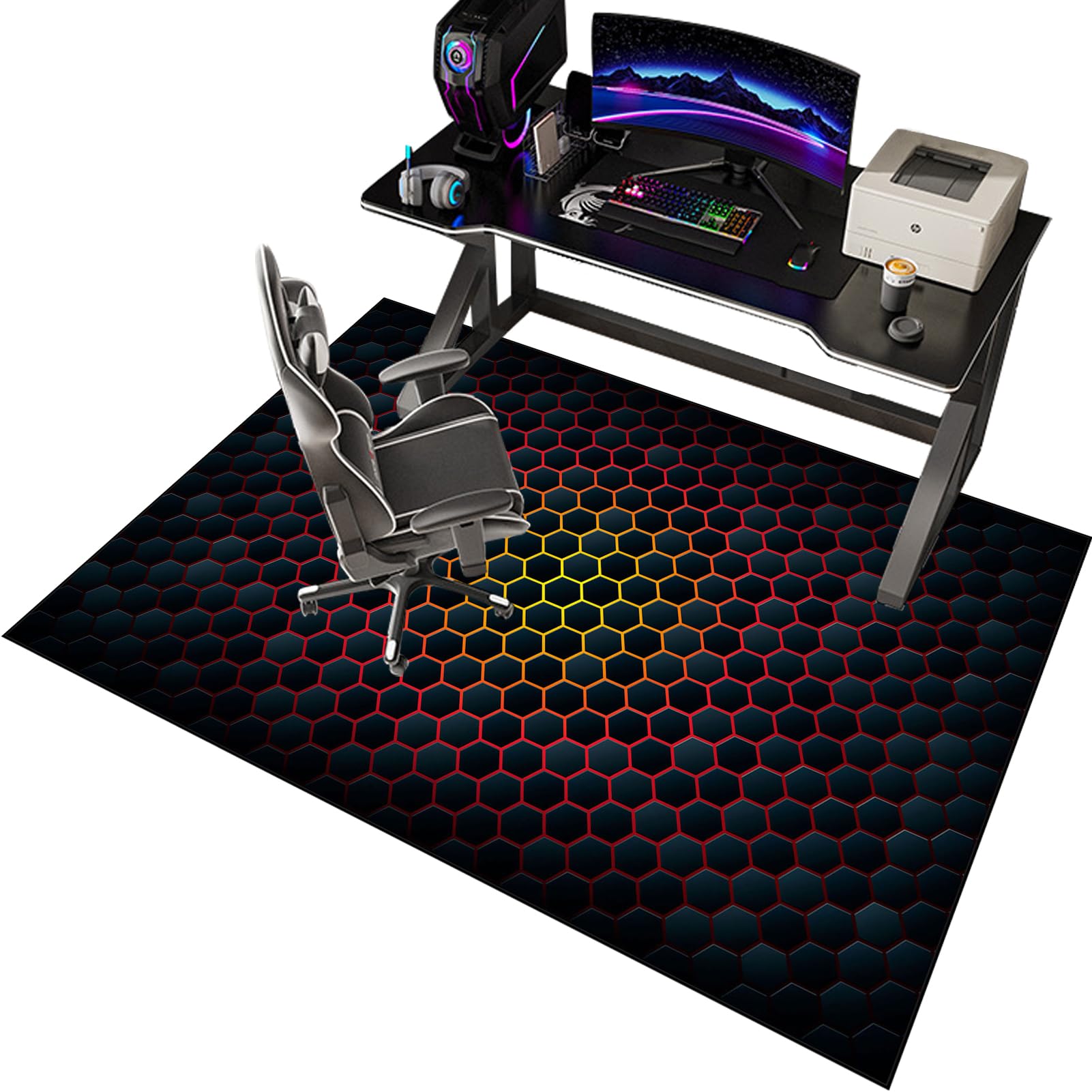 Tapis de sol chaise de bureau et gaming protecteur de parquet 130x150cm