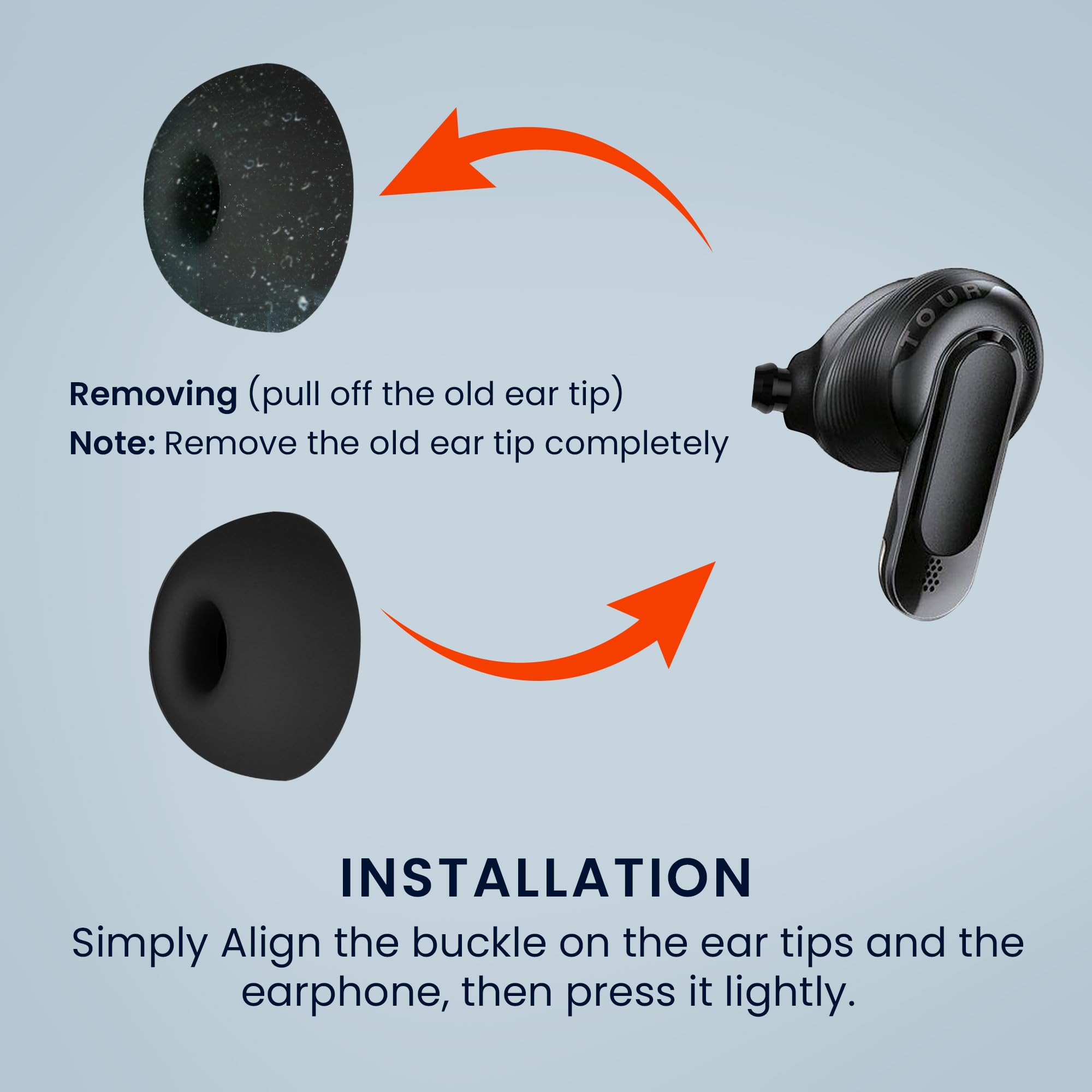 Amazon | kwmobile 6x イヤーチップ JBL Tour Pro 2対応 イヤーピース