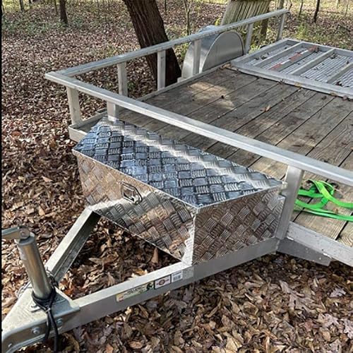 Minseter 39" Aluminum Pickup Truck Trailer Tongue Storage Tool Box Organizer With Lock & Keys, Silver #TOP4