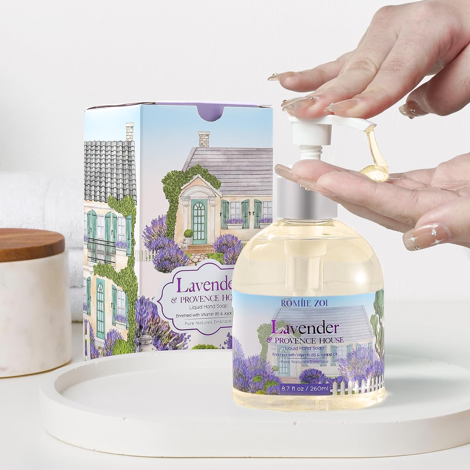 ROMIIE ZOI Liquid Hand Soap with Gift Box - Lavender Rosemary- 260ml/ 8.7 fl.oz - Image 3