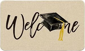 Amazon.com: 2023 Diploma Cap Graduation Welcome Doormat, Home Decor Low ...