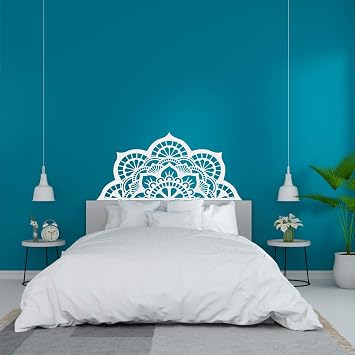 DEKADRON Metal Duvar Sanat , Mandala Duvar Sanat , Metal Duvar Dekoru, Metal Duvar Asmalar , Ev Oturma Odas  Yatak Odas  Dekorasyonu, Bohem Dekor Beyaz, 39" G x 19" Y / 100x47 cm